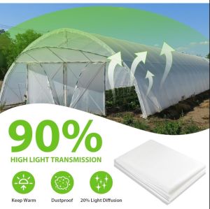 UV Plastic Sheet (8 mil 200 Microns) InsulationCold protection Anti-aging Durable Plastic Sheeting Clear Greenhouse Film Size 2x10m 3x10m 5x10m Used for Plastic Roofing Greenhouse Garden protection