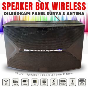 SPEAKER BOX EXTRA BASS Bluetooth Terbaru Dengan Solar Panel Surya Fleco F-60 Desain Speaker Pasif Portable Bluetooth / TWS / Radio FM / Panel Surya / USB / SD Card / AUX / Casan Tipe-C