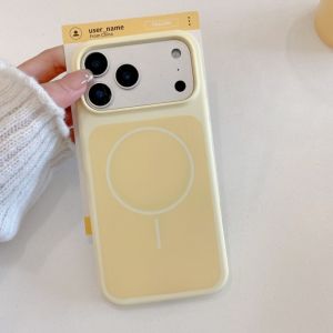 Luxury Silicone Color Blocking Candy for Magsafe Case for iPhone 17 Pro Max Magne Wireless Charging Bumper Bright Soft Cover