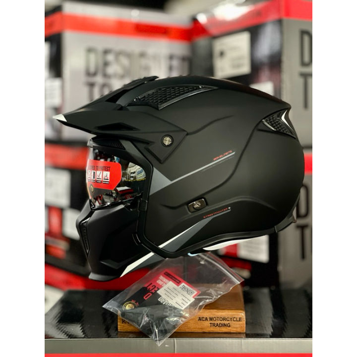 mt dual sport helmet ILM Off Road Motorcycle Full Face Sun Visor Dirt Bike ATV Motocross Casco DOT Certified Model 606V(Matte Black, XL) : Automotive modern shell design created with CAD technology Helm MT Atom 2 SV