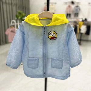 【S.mart】UPF50+ Kids Sun Protective Jacket - Breathable Lightweight Cooling Cotton Boys Girls Summer Beach Swimwear Cover-Up Outdoor UV Protection Coat