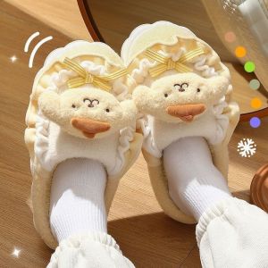 Free Shipping New Winter Plush Cotton Slippers Featuring A Cute Hello Design Providing Warmth And Comfort For Women To Wear At Home
