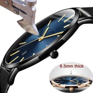 6.5mm Ultra-thin Watch Leather Strap Automatic Wrist Watch Simple Business Men Quartz Watches Gifts