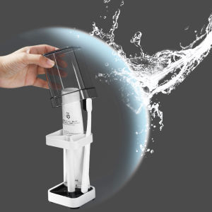 【Local Delivery】Cute Toothbrush Holder Organizer and Toothpaste Case with Cover Cap /bathroom Organizer Set Convenient and Practical Bathroom Shelf