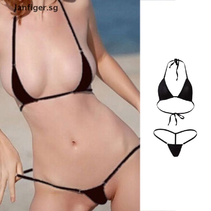 LL】 Women y Micro G string zilian Mini Top Bottom Bikini Swimwear .