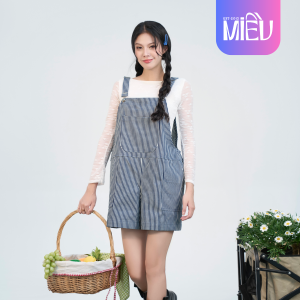 Yếm short nữ sọc kẻ dễ thương năng động trẻ trung có size Elli Miều Est.2013