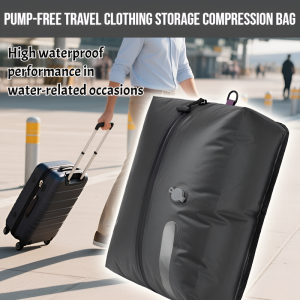 Pump-Free Travel Clothing Storage Compression Bag Vacuum Compression Bag Travel Storage Bag No Pump Required Just Press