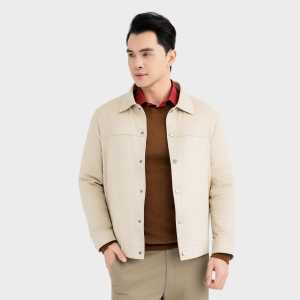Áo khoác da lộn hai lớp ấm áp nam ARISTINO regular fit tôn dáng thiết kế thanh lịch - AJK006EDP01