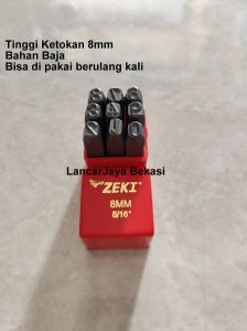 Alat Ketok Angka 8mm Zeki Japan Number Punch Zeki Angka Ketok 8mm Zeki Japan
