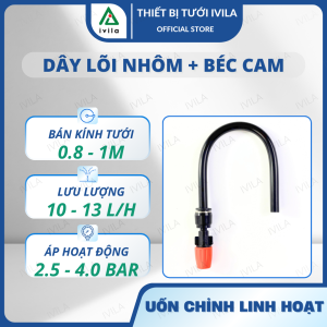 Béc phun sương đồng\cam\xám kèm dây PE lõi nhôm có thể uốn cong định hình