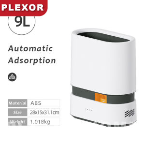 Plexor 9/12/15L Smart Trash Can without cover Smart Automatic Bagging Garbage Can Large Capacity Touchless Rubbish Bin Plastic Trash Bin Smart Oval Trash Can for Bedroom Toilet Office Kitchen