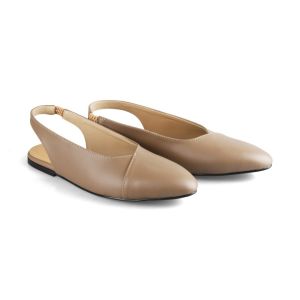 Sepatu Bustong Wanita Formal Ukuran KECIL & BESAR 35-45 | Mules Flatshoes STRAP Back Moka