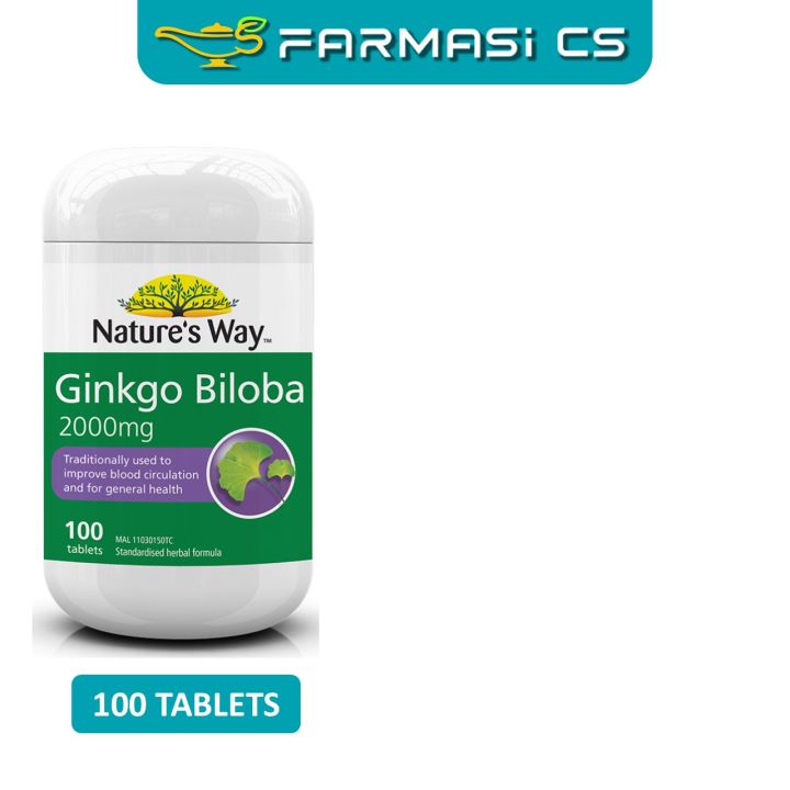 Nature's Way Ginkgo Biloba 2000mg 100 tablets EXP:02/2027 [ FARMASI CS ]