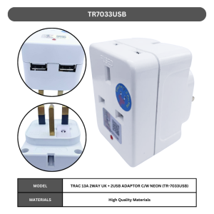 [SIRIM] ME 3 Way Adaptor With 2 USB Charger Port Multi Adapter Extension Plug Socket Easy 2 Pin ME-101N+USB