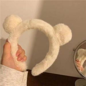 Dễ thương Plush Bear Ear Hair Strap Đối với phụ nữ hoạt hình tóc bị hỏng KALESSOT