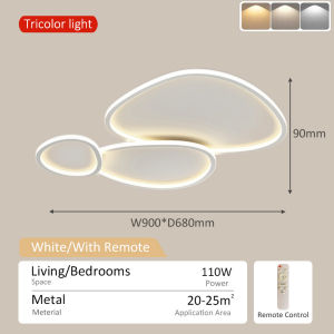Modern Chandelier Ceiling for Living Room Tricolor Bedroom Lamps Kitchen Lights Cieling Light Center Lamps With Remote