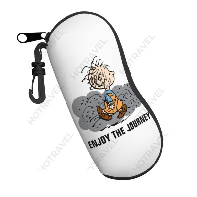Snoopy Unisex Glasses Case Storage Box Printed Polyester Anti-Fall Lightweight Office Travel 17x8x3cm