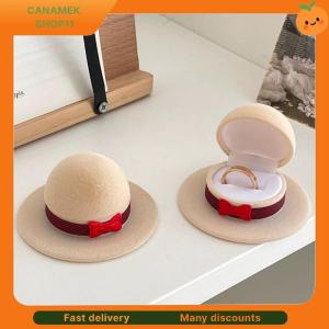 ❣️❣️❣️ Romantic Wedding Rings Box Cute Creative Hat Shape Ring Box Jewelry Boxes Engagement Ring Case Rings Packaging Display Boxes