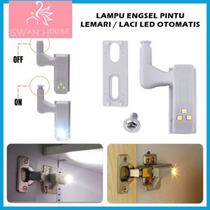 Lampu engsel led + baterai lampu lemari otomatis lampu kabinet kitchen set lampu laci led otomatis MLH A23