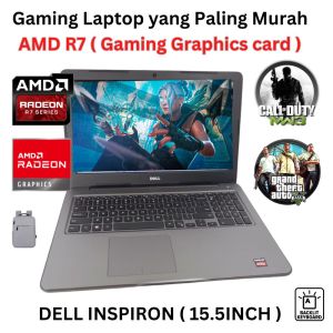 GAMING LAPTOP DELL INSPIRON P66F AMD RADEON R7 GRAPHICS CARD INTEL CORE I5-7TH 16GB RAM 512GB SSD