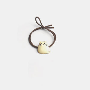 clu Simple Hair Tie Black Cat Hair Rope Cute Rubber Band Head Rope Ins Totoro Hair Ring Girl Korean Style Hair Accessories ulc