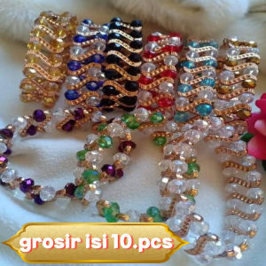 isi 10.pcs grosir gelang.gelang crystal.gelang murahgrosir aksesories.gelang terbaru