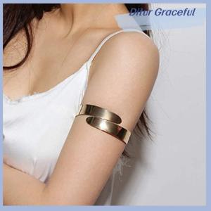 Ditur Fashion Arm Bracelet for Women Girls Mental Open Upper Arm Bangle Bracelet Simple Adjustable Armlet Armband