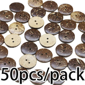 (50Pcs/pack)2cm 2-Hole Coconut Shell Pattern Circular Wooden Button Jeans Bags Use Buttons Garment Sewing Decorative diy
