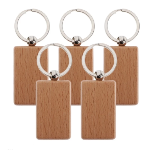 5pcs Blank Wooden Keychain - Pain No Engrave for DIY Craft Gifts Handmade Art Decoration Craft Gift