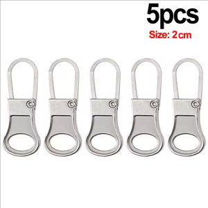 5ชิ้นอะไหล่ที่ดึงซิปโลหะซิปเลื่อนหัวซิปกระเป๋าเป้ที่ถอดออกได้กระเป๋าอุปกรณ์เย็บผ้าซ่อมแซม