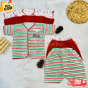 Paket 6Pcs SNI Setelan Baju Bayi Baru Lahir Lengan dan Celana Pendek Baby Newborn Gift Set Seri Teracotta- Juragan lebak