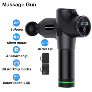 Massage Gun for Deep Tissue USB Handheld Electric Massager LCD Display 4 Massage Heads 99 Speeds Muscle Massager Professional Grade Fascia Gun Included Storage Box