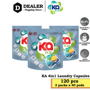 KA 4in1 Laundry Capsules 3 Packs (120pods)– Anti-Dust Mite