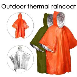Emergency Rain Poncho Thermal Blanket Poncho Weather Proof Outdoor Survival Camping Gear