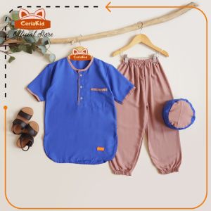 [Ceriakid] Baju Koko Anak Set Celana dan Peci 0 sampai 9 tahun