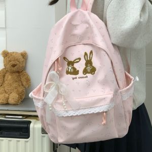 AE New stylish and versatile cartoon backpack for women large capacity travel and commuting backpack for middle and high school students