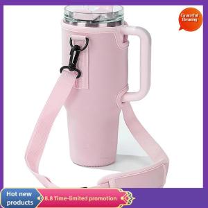 Graceful 40oz Water Bottle Carrier Bag Adjustable Shoulder Strap Mug Cups Sleeve Solid Color Bottle Holder For Outdoor Hiking