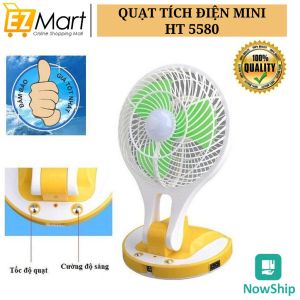 Quạt Tích Điện Có Đế Để Bàn HT 5580 Cao Cấp Siêu Phẩm Dành Cho Mùa Hè Nóng Nực