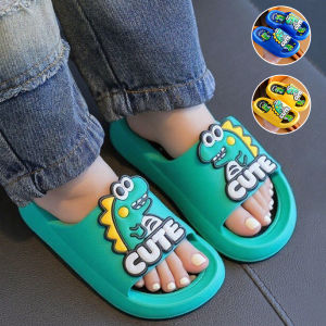 【Local Stock】Little Dinosaur kids Slippers Made of PVC Waterproof Material Durable Foot Protection Specially Designed for Anti slip in Bathroom Complex Patterns Suitable for 2-15Y