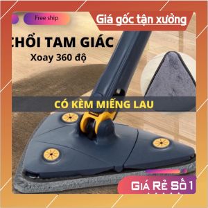 Chổi lau nhà tam giác tự vắt xoay 360 độ thế hệ mới Chổi lau nhà tự vắt thông minh tam giác Chổi Lau Đa Năng Hình Tam Giác LA-03 Lau Cửa Kính Chổi lau nhà hình tam giác Cây Lau Nhà Tam Giác