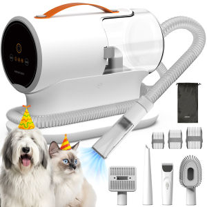 AIRROBO 5-in-1 Pet Grooming Kit with Powerful Suction Low Noise and Multiple Attachments