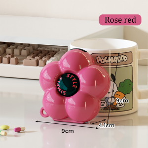 Flower Pill Organizer Box Waterproof Travel 7-Day Medicine Storage Case with Dividers Portable Kotak Penyimpanan Pil 药盒