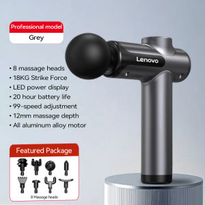 【SG Stock】Lenovo Wireless Massage Gun With 8 Accessories 99 Speeds Adjustable Fascia Massage Gun Deep Tissues Muscle  Relaxation  LCD Display 筋膜枪