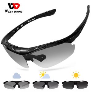WEST BIKING Polarized Bicycle Glasses Cycling Sunglasses Men Women Outdoor Sports Eyewear With Mypia Photochromic Bike Goggles Cycling Equipment