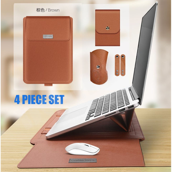4 in 1 Set Laptop Stand Bag/Leather Magnets Waterproof Cover With ...