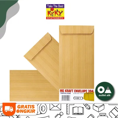 Amplop Coklat Super Kabinet Kiky 304 Polos Lem 125gr isi 10