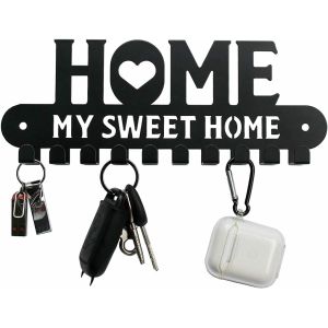 Black Metal Key Holder Home Decorative for DecorWall Hook up Coat key hanger Metal pendant wall art home Accessories