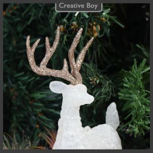 [Creative] Deer Christmas Forest Elk White Flash Dessert Table Decor for Home