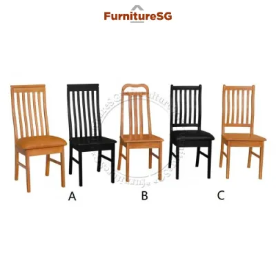 Solid Mahogany Wood Dining Chairs with Cushion & Wooden Seat In Cherry OR Walnut Colour