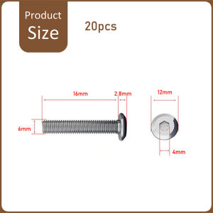 20 ชิ้น น็อตหัวจม น็อต สกรู หัวจม สแตนเลส 304 เกลียวมิล ตลอด หยาบ ocket Head Cap Machine Screw น็อตหัวแบน
